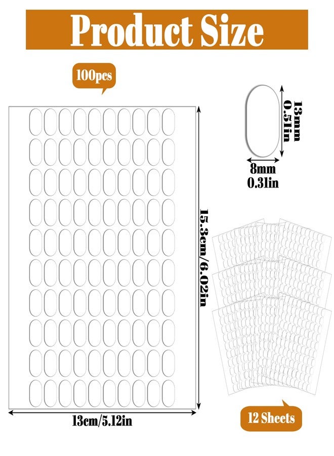 HaiFafafaing 1200 PCS Double Sided Tape for Nail Display, Nail Stand Sticky Tabs, Nano Adhesive, White Transparent - Image 2